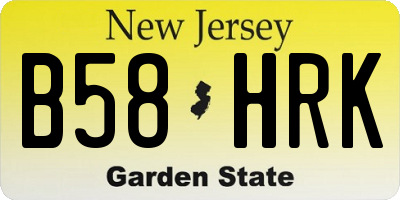 NJ license plate B58HRK