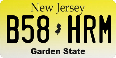 NJ license plate B58HRM