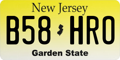 NJ license plate B58HRO