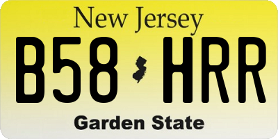 NJ license plate B58HRR