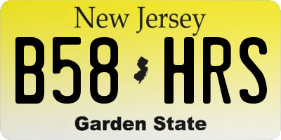 NJ license plate B58HRS