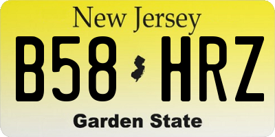 NJ license plate B58HRZ