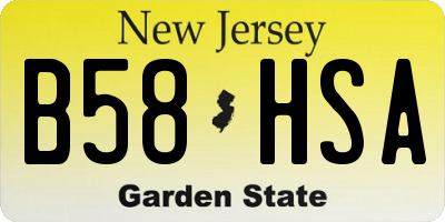 NJ license plate B58HSA