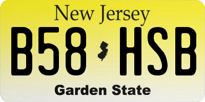 NJ license plate B58HSB
