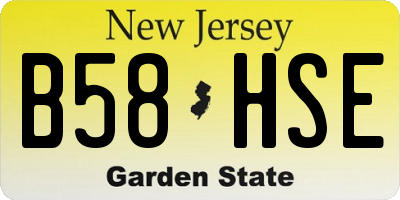 NJ license plate B58HSE