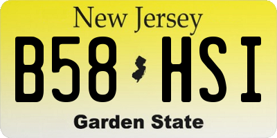 NJ license plate B58HSI