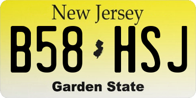 NJ license plate B58HSJ