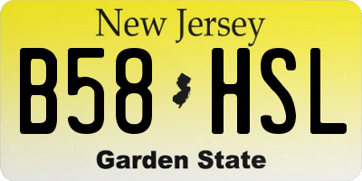 NJ license plate B58HSL