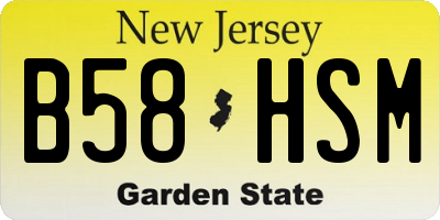NJ license plate B58HSM