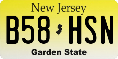 NJ license plate B58HSN