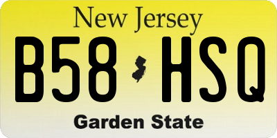 NJ license plate B58HSQ