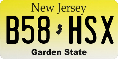 NJ license plate B58HSX