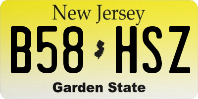 NJ license plate B58HSZ