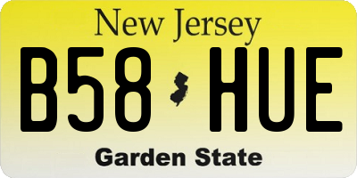 NJ license plate B58HUE
