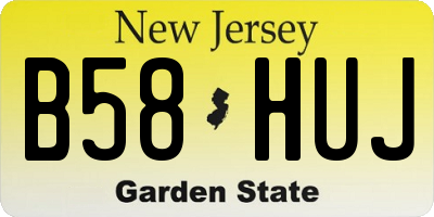 NJ license plate B58HUJ