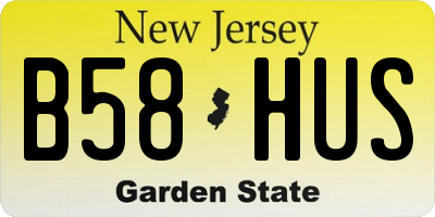 NJ license plate B58HUS