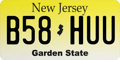 NJ license plate B58HUU
