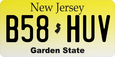 NJ license plate B58HUV