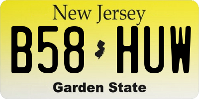 NJ license plate B58HUW