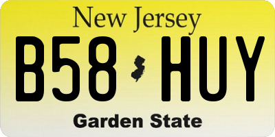 NJ license plate B58HUY