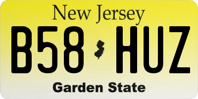 NJ license plate B58HUZ
