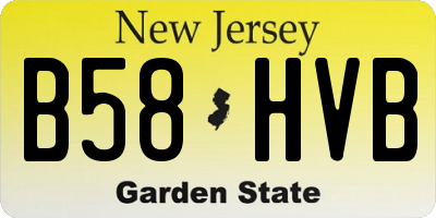 NJ license plate B58HVB