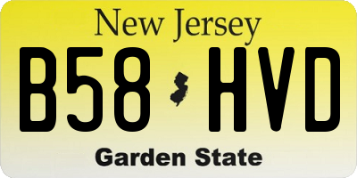 NJ license plate B58HVD