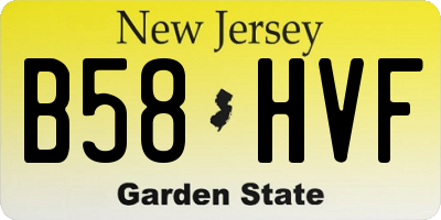 NJ license plate B58HVF