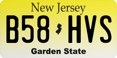 NJ license plate B58HVS