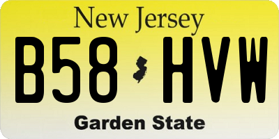 NJ license plate B58HVW