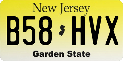 NJ license plate B58HVX