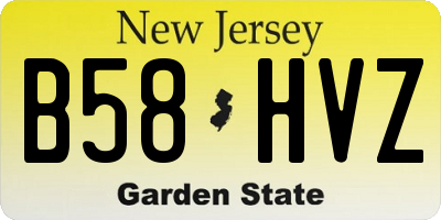 NJ license plate B58HVZ