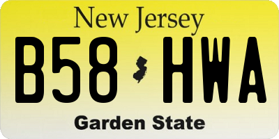 NJ license plate B58HWA