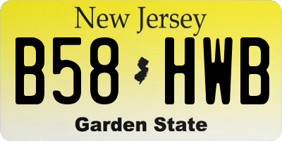 NJ license plate B58HWB