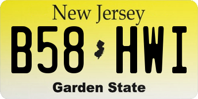 NJ license plate B58HWI