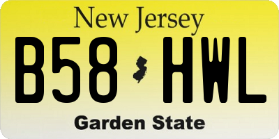 NJ license plate B58HWL