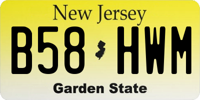 NJ license plate B58HWM