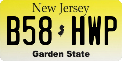 NJ license plate B58HWP