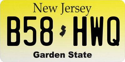 NJ license plate B58HWQ