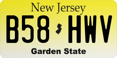 NJ license plate B58HWV