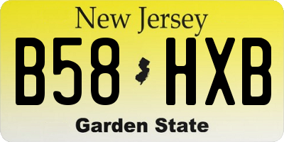 NJ license plate B58HXB