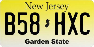 NJ license plate B58HXC