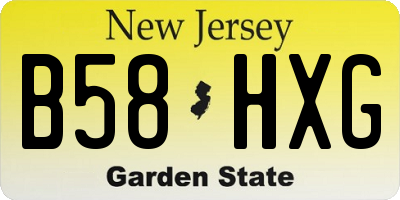 NJ license plate B58HXG