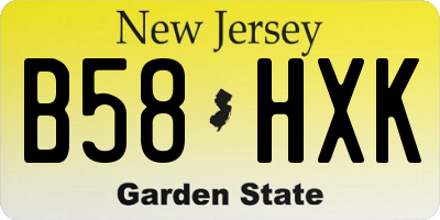 NJ license plate B58HXK