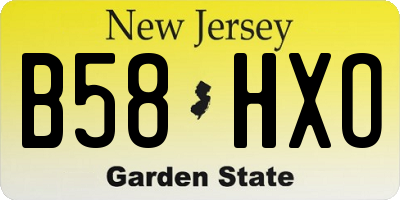 NJ license plate B58HXO