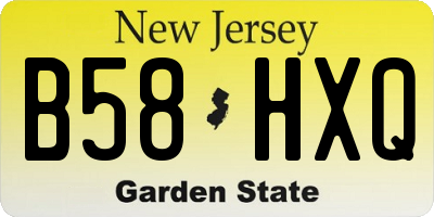 NJ license plate B58HXQ