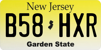 NJ license plate B58HXR