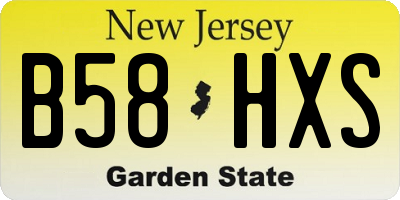 NJ license plate B58HXS