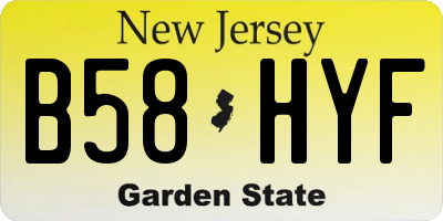 NJ license plate B58HYF