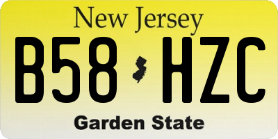 NJ license plate B58HZC